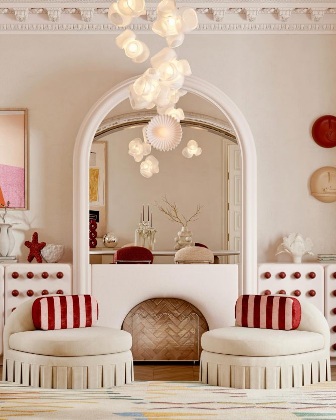 Pogledajte kako dom u Dohi koji kroz crvene akcente i organske forme razbija minimalizam