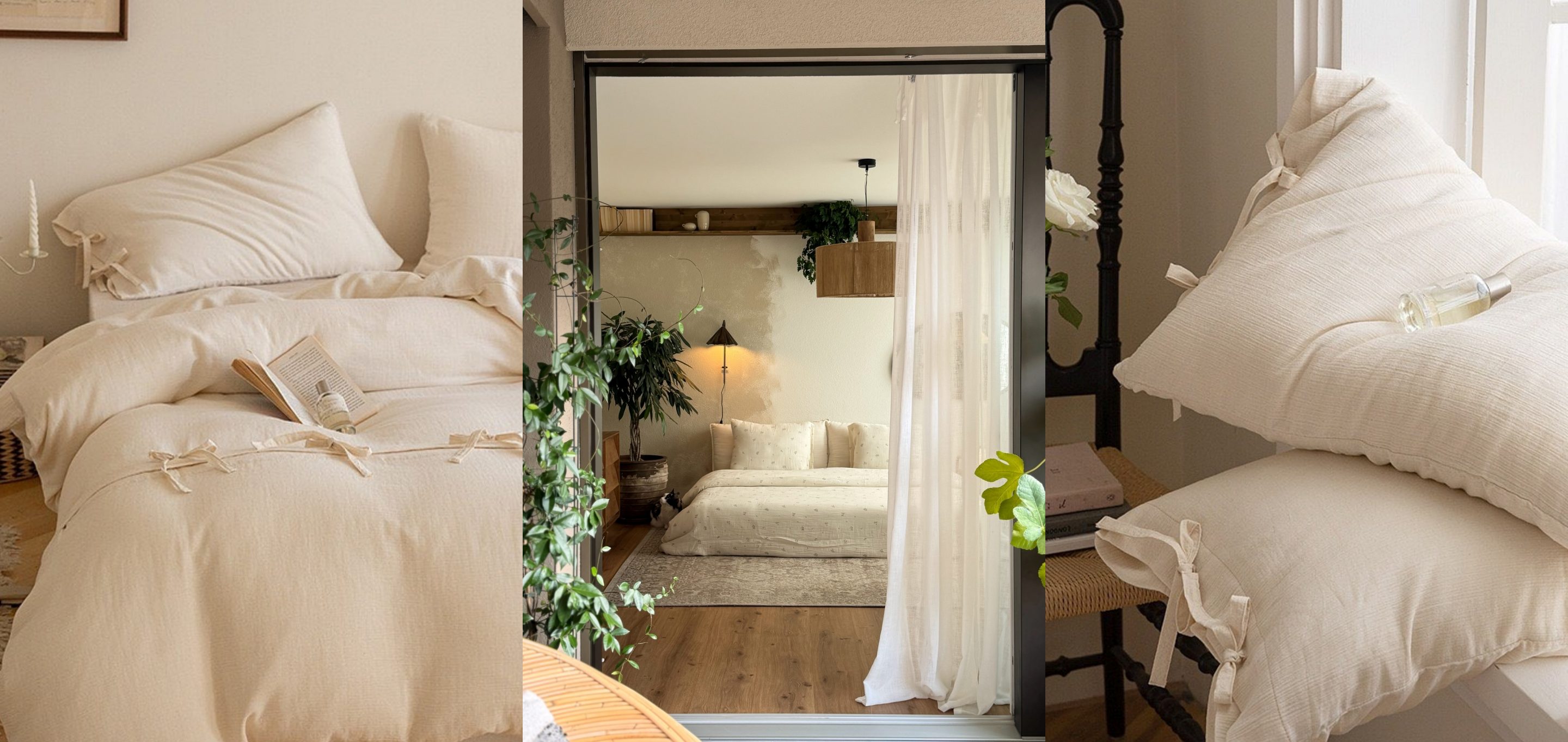 Set iz JYSK-a do danas na sniženju: Posteljina s mašnama kao najnježniji proljetni detalj