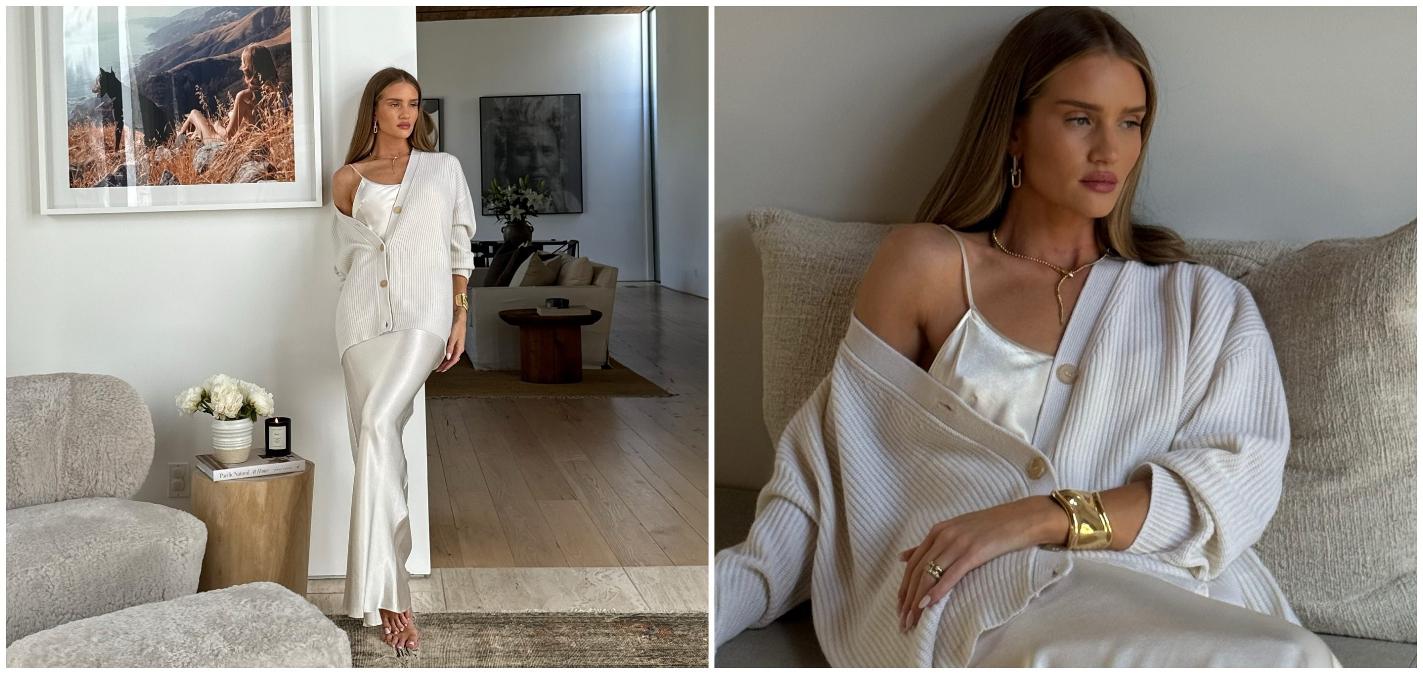 Spoj luksuza i udobnosti: Kardigan i slip haljina. Kreirali smo 5 monohromatskih setova.