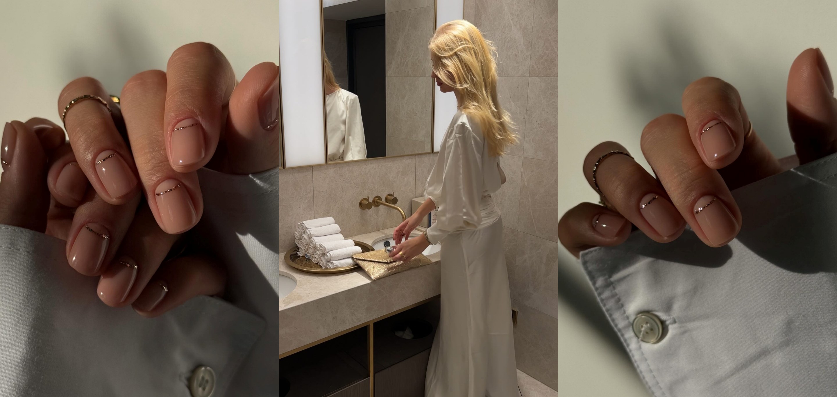 Tražite ideju za urednu i elegantnu manikuru? Donosimo ideje u nude tonovima sa zlatnim detaljima.