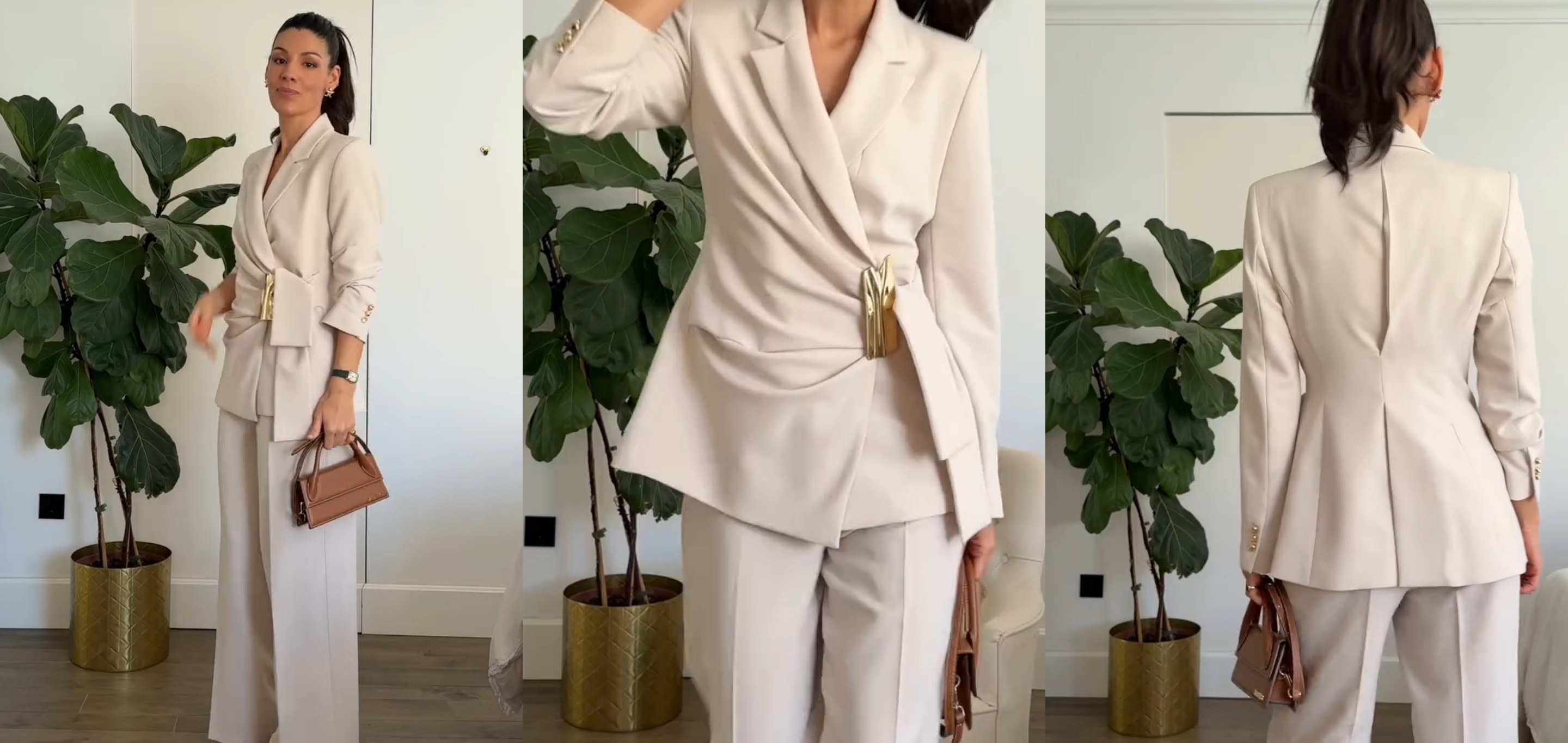 ZARA odijelo sa kopčom izgleda savršeno za proljetne poslovne kombinacije